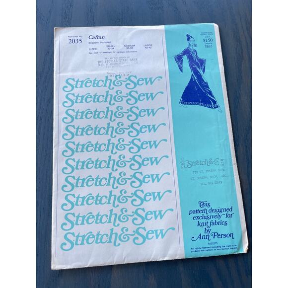 Stretch & Sew No 2035 1974 Vintage Caftan Sewing Pattern Uncut - Picture 1 of 4